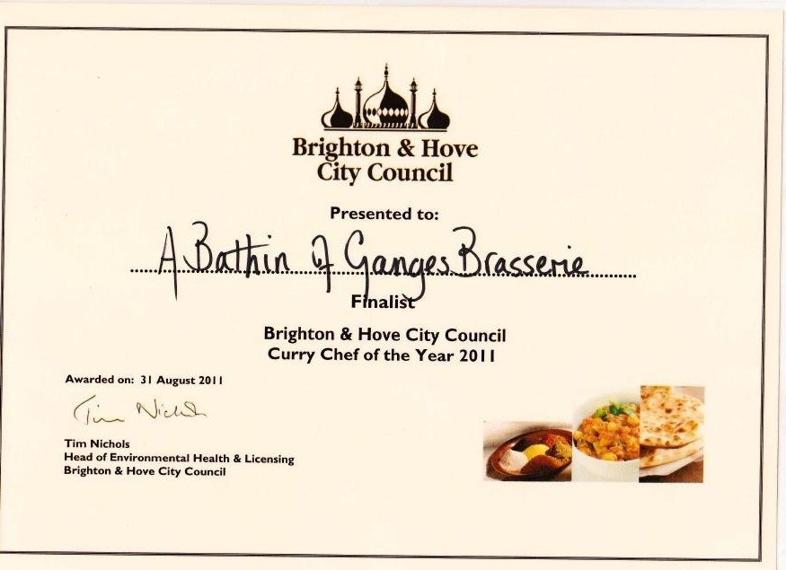Brighton and Hove City Council Curry Chef of the Year 2011